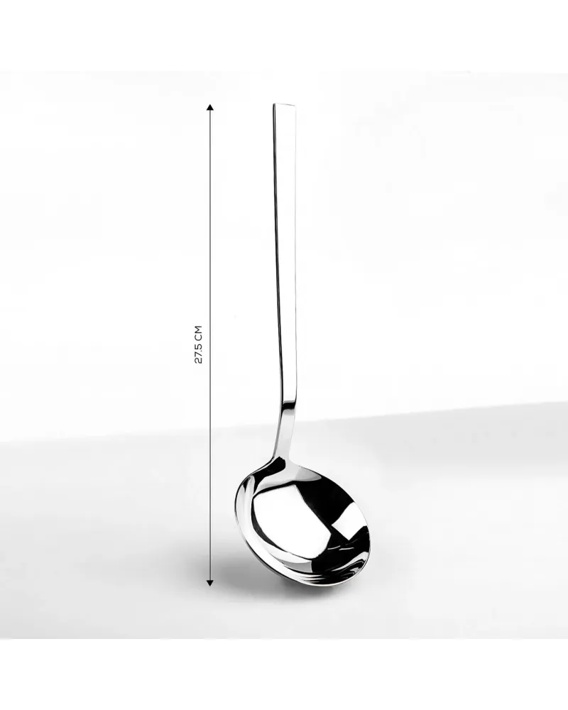 Karaca Flame Stainless Steel Ladle, 27.5cm, Silver
