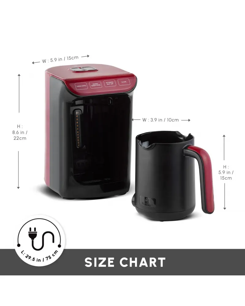 Hatır Köz Turkish Coffee Maker, 535W, Red