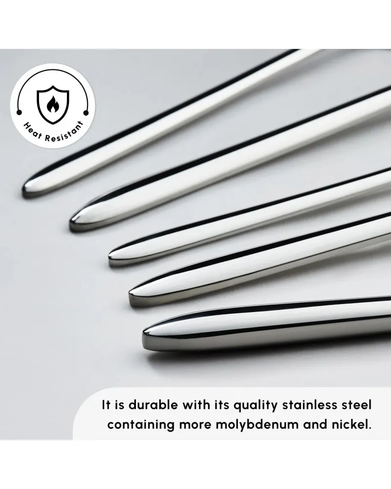 Karaca Stark 84-Piece 316+ Stainless Steel Cutlery Set for 12 People, Silver