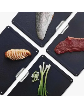 Joseph Joseph Steel Folio 4-Piece Chopping Board Set, Rose Gold
