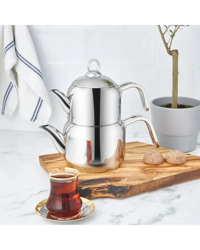 Karaca Manes Stainless Steel Induction Teapot Set, Mini, Metal Karaca Manes Stainless Steel Induction Teapot Set, Mini, Metal