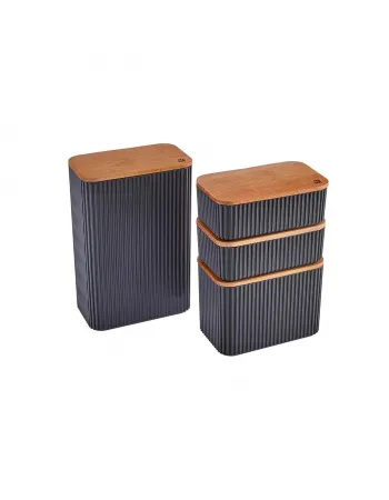 Karaca Massimo 4-Piece Plastic Storage Container Set, 5L, Anthracite