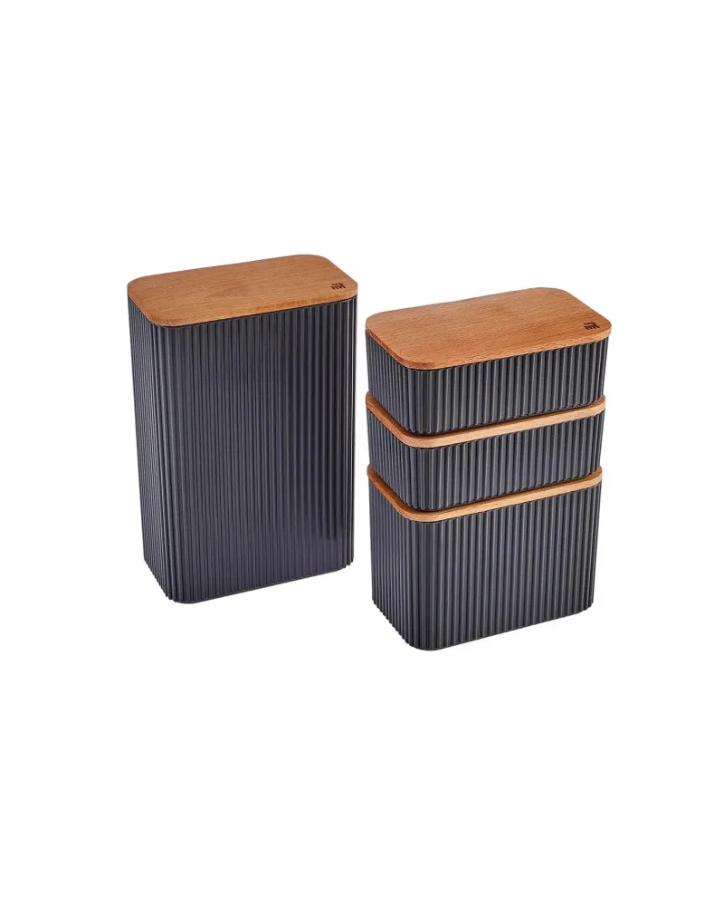 Karaca Massimo 4-Piece Plastic Storage Container Set, 5L, Anthracite