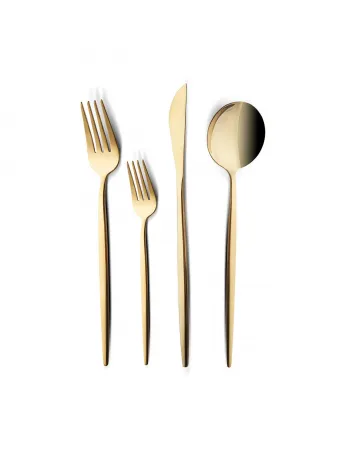 Karaca Bella 24-Piece Cutlery Set for 6 People, Shiny Gold