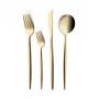 Karaca Bella 24-Piece Cutlery Set for 6 People, Shiny Gold