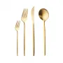 Karaca Bella 24-Piece Cutlery Set for 6 People, Matte Gold