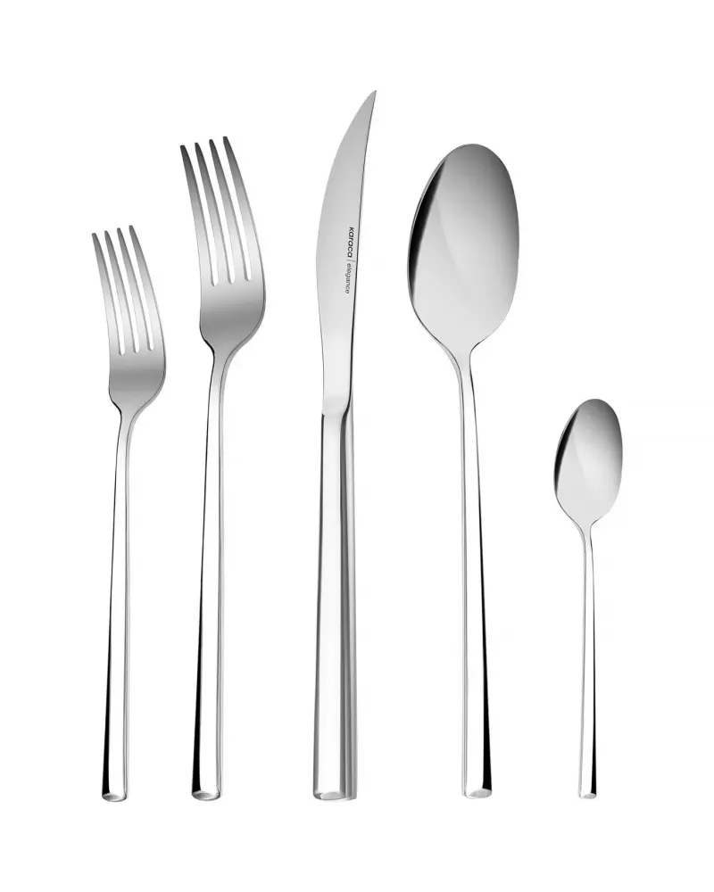 Karaca Tivoli 60-Piece Stainless Steel Cutlery Set for 12 People, Silver