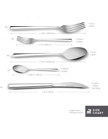 Karaca Tivoli 60-Piece Stainless Steel Cutlery Set for 12 People, Silver