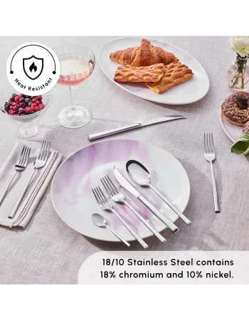 Karaca Tivoli 60-Piece Stainless Steel Cutlery Set for 12 People, Silver