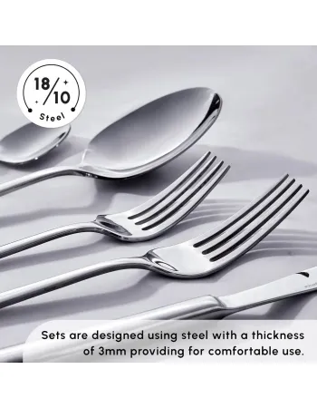 Karaca Tivoli 60-Piece Stainless Steel Cutlery Set for 12 People, Silver