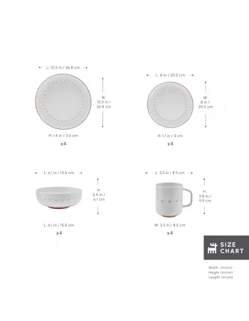 Karaca Haag 16-Piece Stoneware Dinner Set for 4 People, Multi