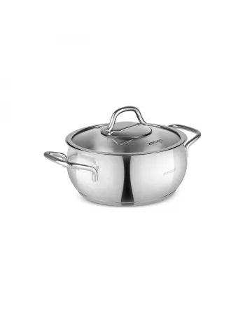 Karaca Emirgan Stainless Steel Stockpot with Lid, 18cm, Silver