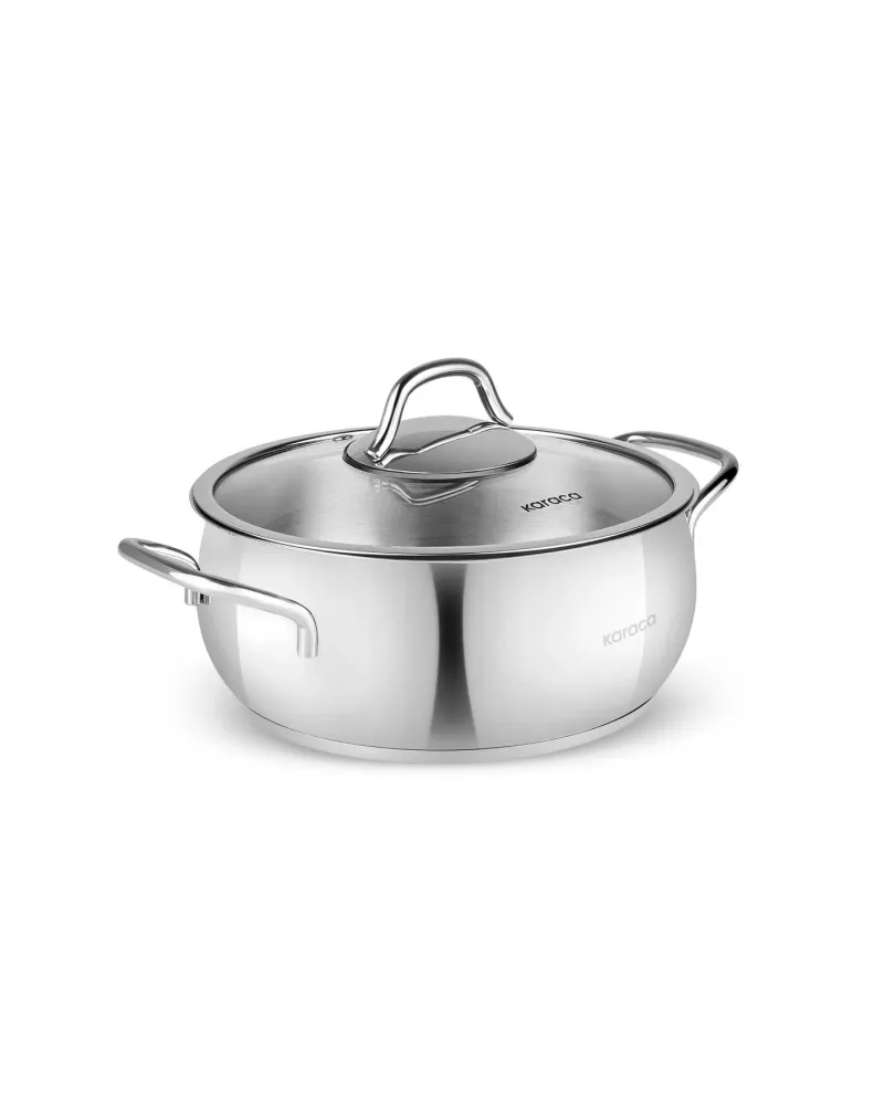 Karaca Emirgan Stainless Steel Stockpot with Lid, 20cm, Silver