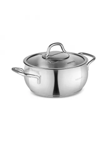 Karaca Emirgan Stainless Steel Stockpot with Lid, 24cm, Silver