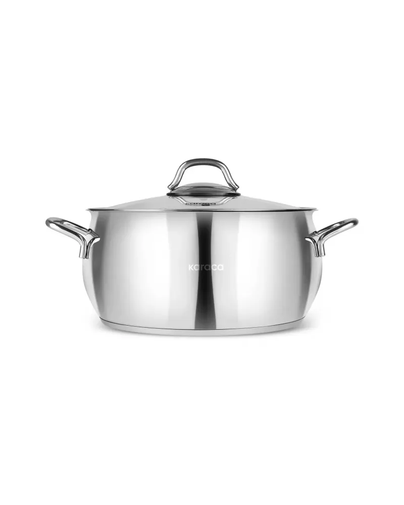 Karaca Emirgan Stainless Steel Stockpot with Lid, 26cm, Silver