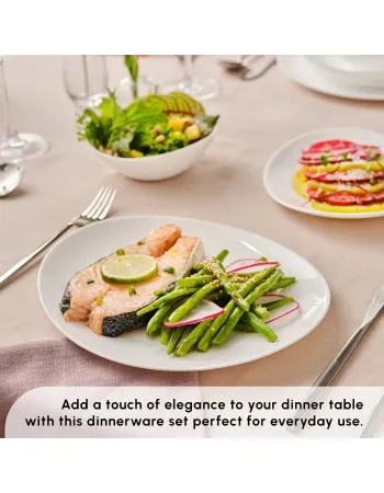 Karaca White Pure 24-Piece Opal Glass Dinner Set for 6 People, White Karaca White Pure 24-Piece Opal Glass Dinner Set for 6 People, White