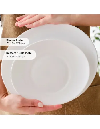 Karaca White Pure 24-Piece Opal Glass Dinner Set for 6 People, White Karaca White Pure 24-Piece Opal Glass Dinner Set for 6 People, White
