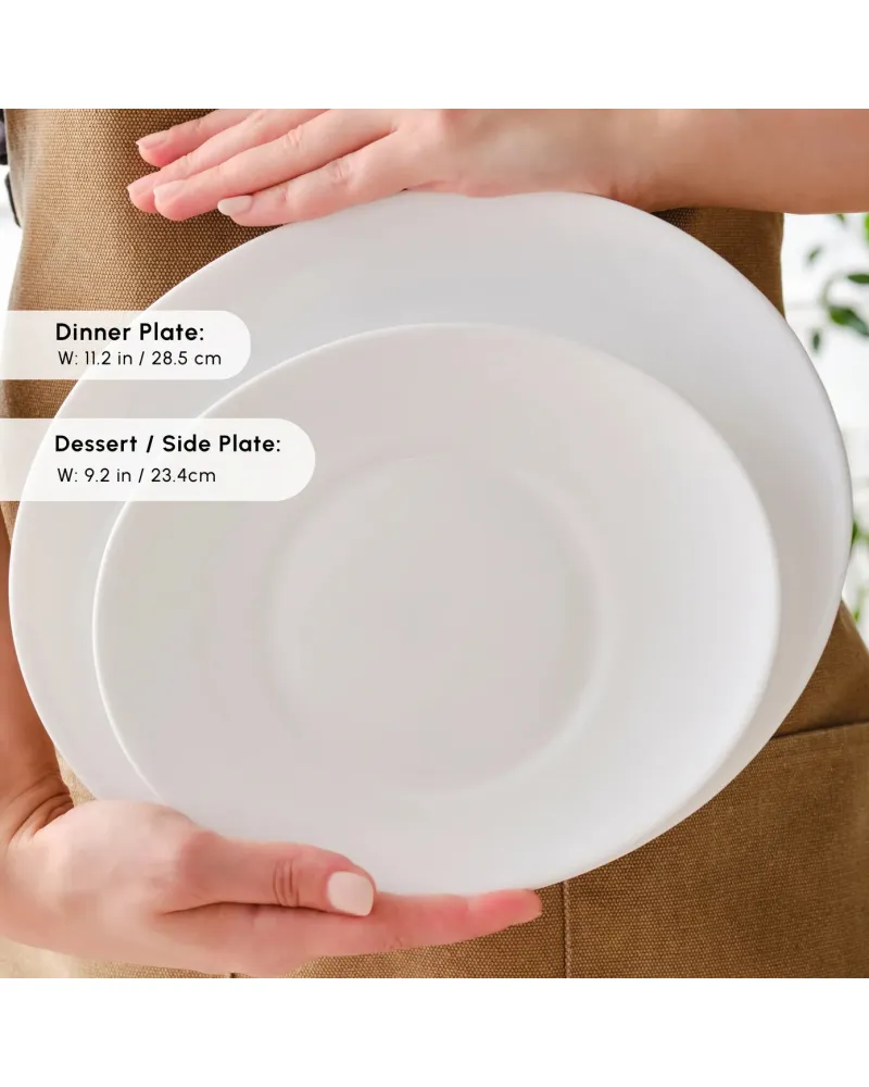 Karaca White Pure 24-Piece Opal Glass Dinner Set for 6 People, White Karaca White Pure 24-Piece Opal Glass Dinner Set for 6 People, White