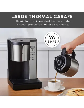 Karaca Coffee Art Aroma Thermal Carafe Filter Coffee Machine, 1.2L, 1000 W, Inox