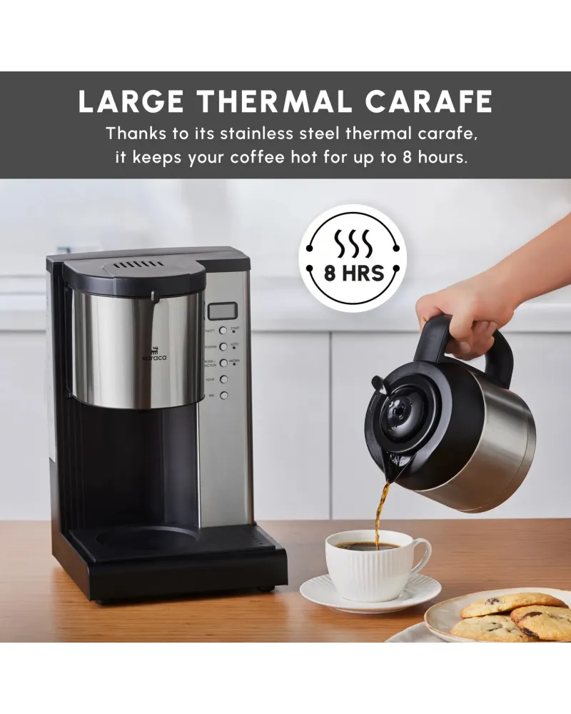 Karaca Coffee Art Aroma Thermal Carafe Filter Coffee Machine, 1.2L, 1000 W, Inox