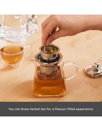 Karaca Giza Borosilicate Glass Teapot Set, Clear