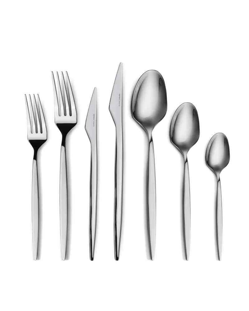 Karaca New Thor 84-Piece Stainless Steel Cutlery Set for 12 People, Silver