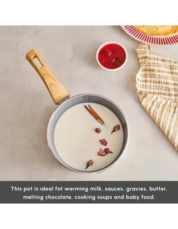 Karaca Swiss Crystal Non-Stick Induction Saucepan, 18cm, Creamy