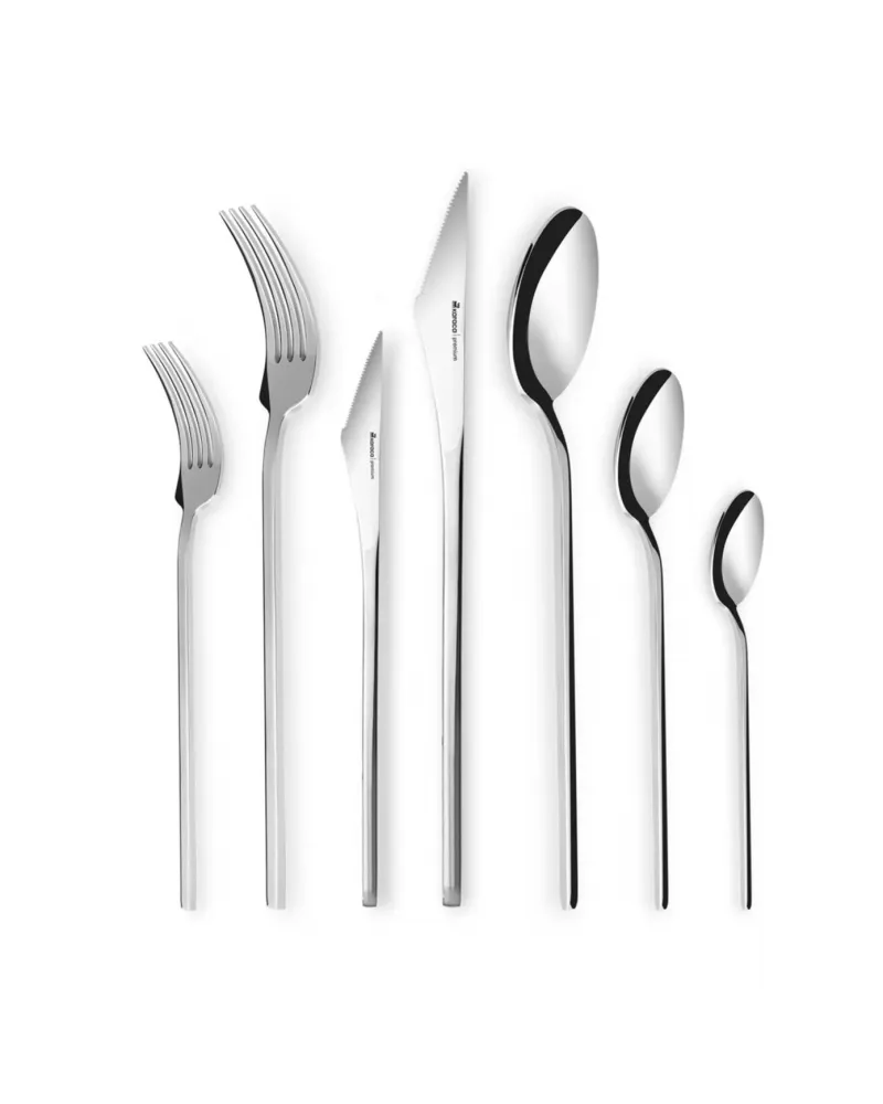 Karaca Look 84-Piece 316+ Stainless Steel Cutlery Set for 12 People, Silver
