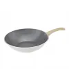 Karaca Swiss Crystal Non-Stick Induction Wok Pan, 28cm, Creamy