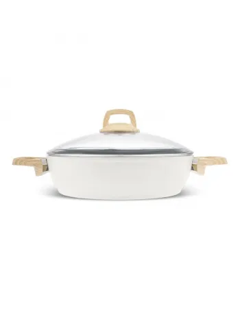 Karaca Swiss Crystal Non-Stick Induction Casserole, 26cm, Creamy