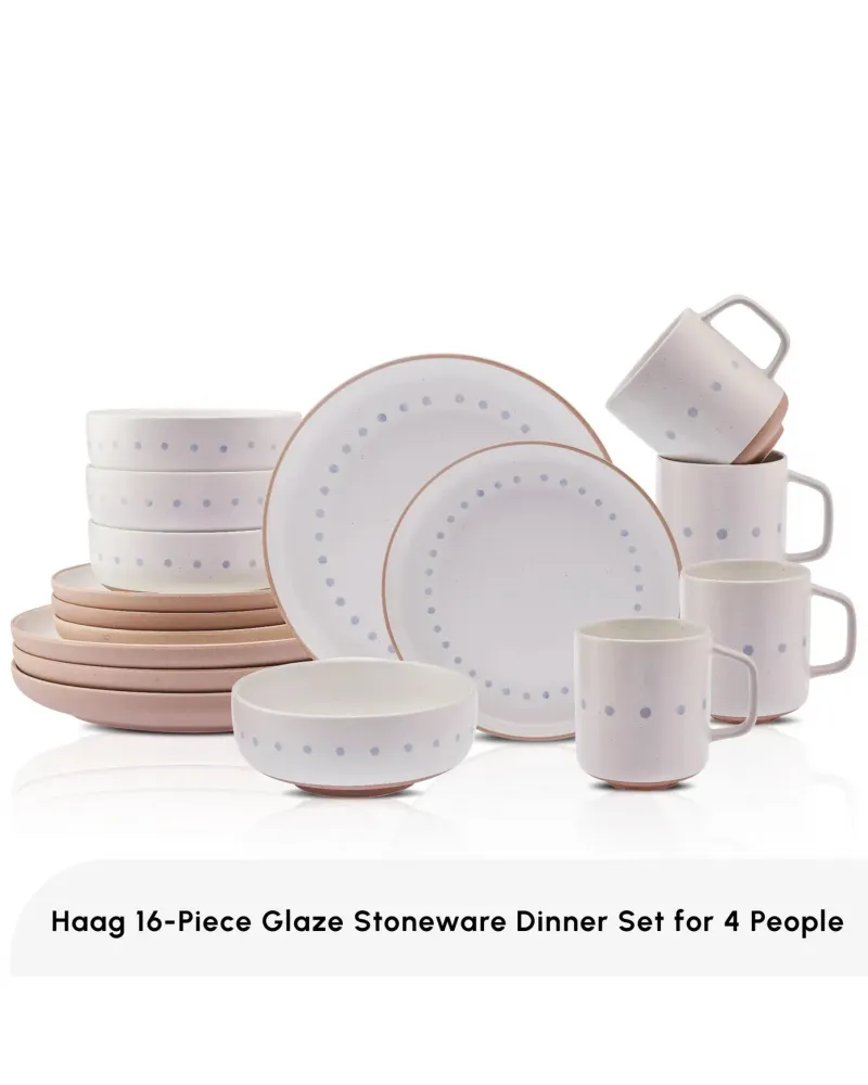 Karaca Haag 16-Piece Stoneware Dinner Set for 4 People, Multi