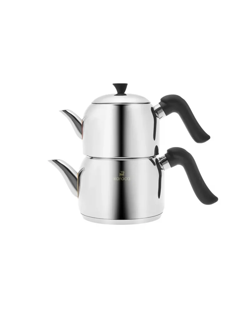 Karaca Edana Stainless Steel Induction Teapot Set, Midi, Black