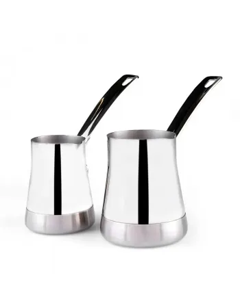 Karaca Win 2-Piece Stainless Steel Coffee Pot Set, Steel Karaca Win 2-Piece Stainless Steel Coffee Pot Set, Steel