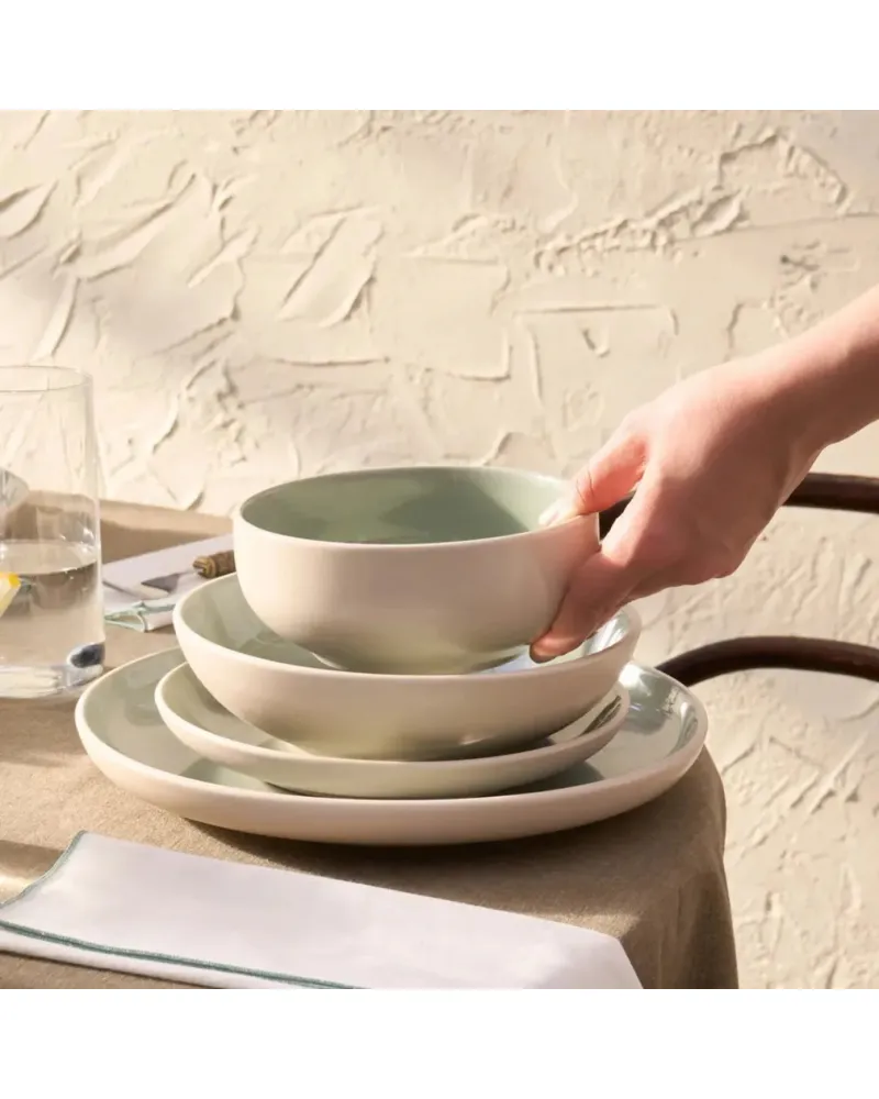 Karaca Abby 24-Piece Stoneware Dinner Set for 6 People, Green