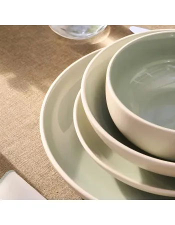 Karaca Abby 24-Piece Stoneware Dinner Set for 6 People, Green