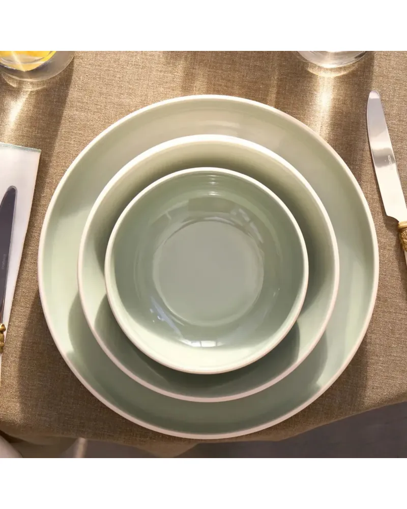 Karaca Abby 24-Piece Stoneware Dinner Set for 6 People, Green