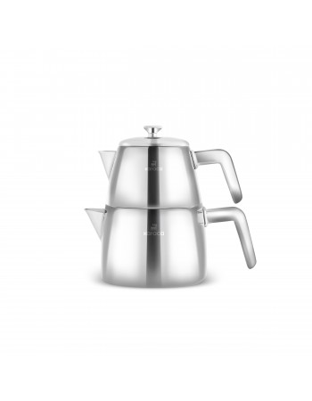 Karaca Brewinox Stainless Steel Teapot Set, Midi, Inox