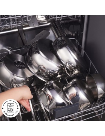 Karaca Cook & Store 13-Piece Stainless Steel Induction Cookware Set, Silver