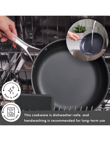 Karaca Plasma Steel 3Ply Non-Stick Induction Frying Pan, 26cm, Silver