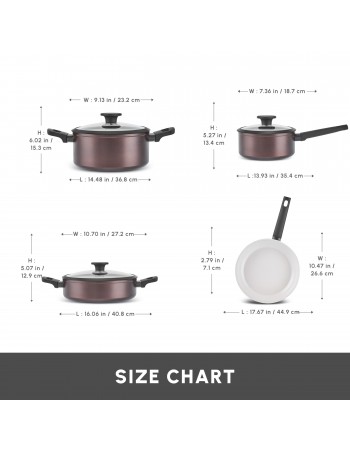Karaca Ceramica Iconic Bronze 7-Piece Non-Stick Induction Cookware Set, Bronze