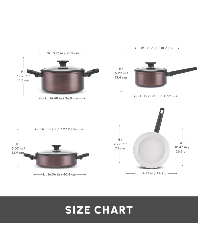 Karaca Ceramica Iconic Bronze 7-Piece Non-Stick Induction Cookware Set, Bronze