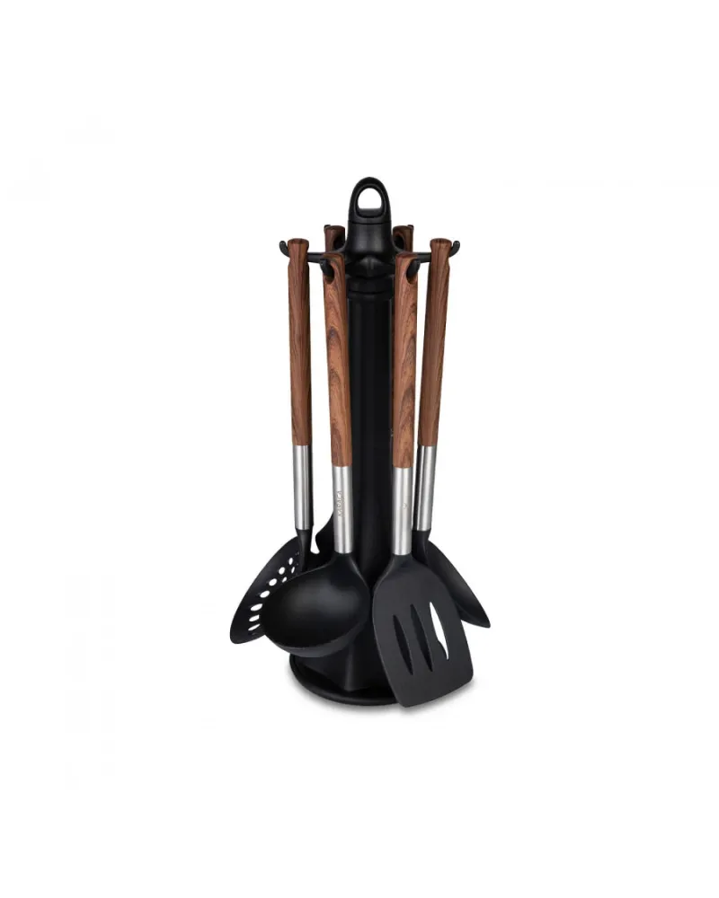 Karaca North Star 6 Piece Kitchen Utensil Set with Stand, Multi