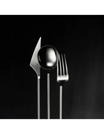 Jumbo 9100 84-Piece Stainless Steel Cutlery Set for 12 People, Silver