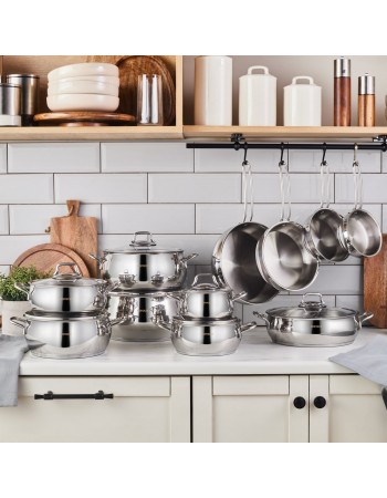 Karaca Emirgan Stainless Steel Stockpot with Lid, 24cm, Silver