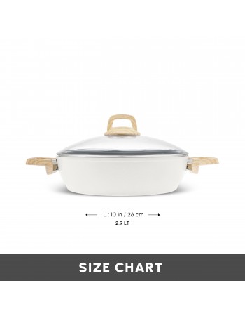 Karaca Swiss Crystal Non-Stick Induction Casserole, 26cm, Creamy