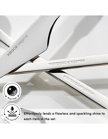 Karaca Sedir 84-Piece Stainless Steel Cutlery Set for 12 People, Silver