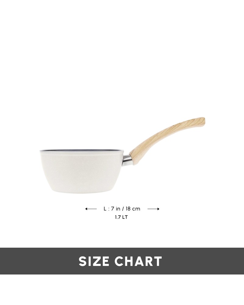 Karaca Swiss Crystal Non-Stick Induction Saucepan, 18cm, Creamy