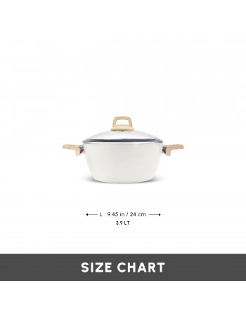 Karaca Swiss Crystal Non-Stick Induction Stockpot with Lid, 24cm, Creamy