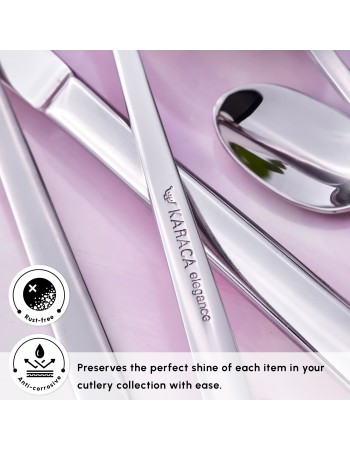 Karaca Tivoli 60-Piece Stainless Steel Cutlery Set for 12 People, Silver
