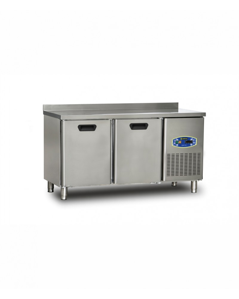 TURCO 2 Door Counter Freezer 150cm Commercial Stainless Steel Undercounter Freezer